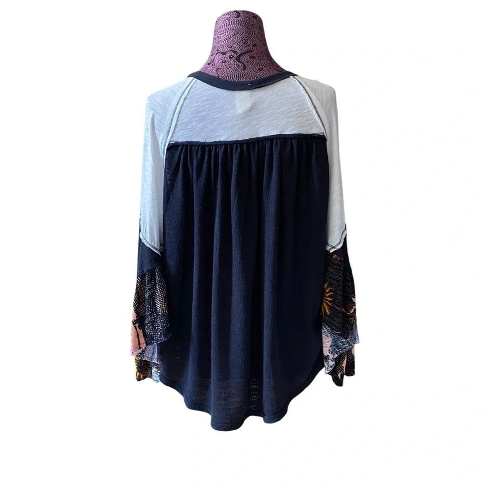 We The Free Free People Sz XS Friday Fever Boho Top Wing Sleeves